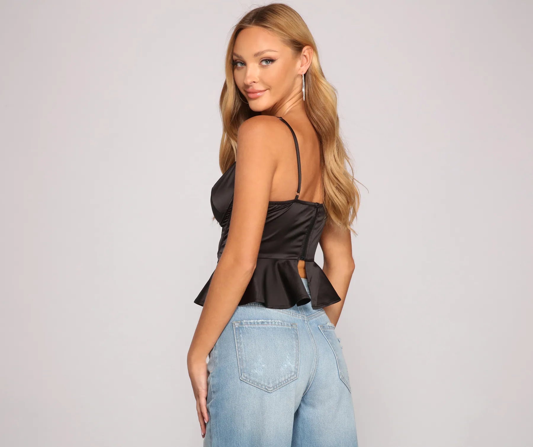 Stunning Sultry Satin Corset Top - Image 2