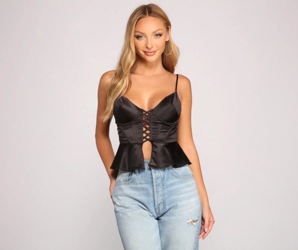 Stunning Sultry Satin Corset Top - Image 3