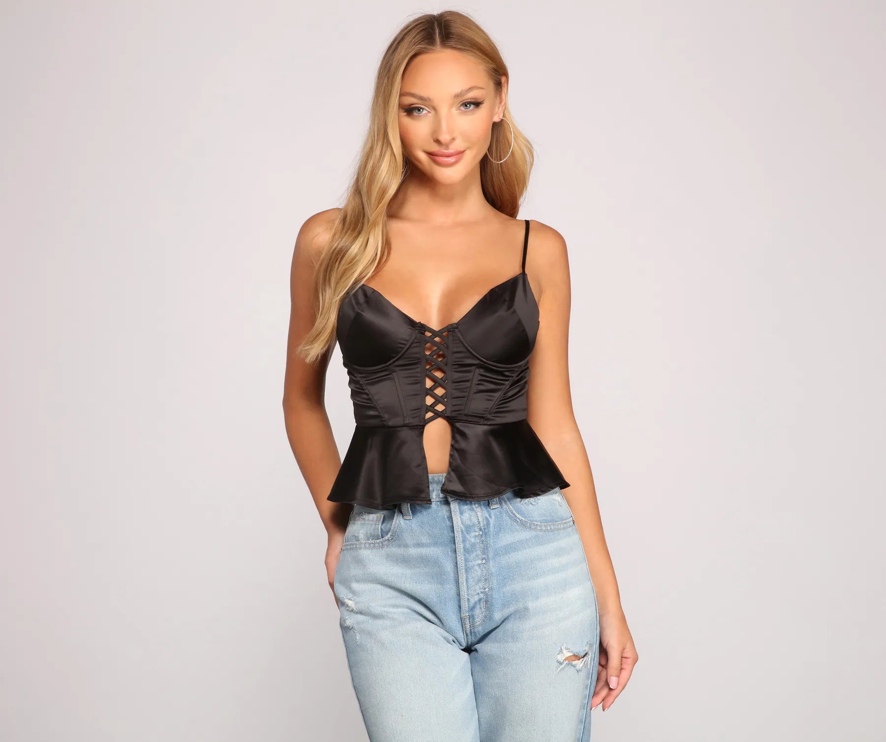 Stunning Sultry Satin Corset Top - Image 3