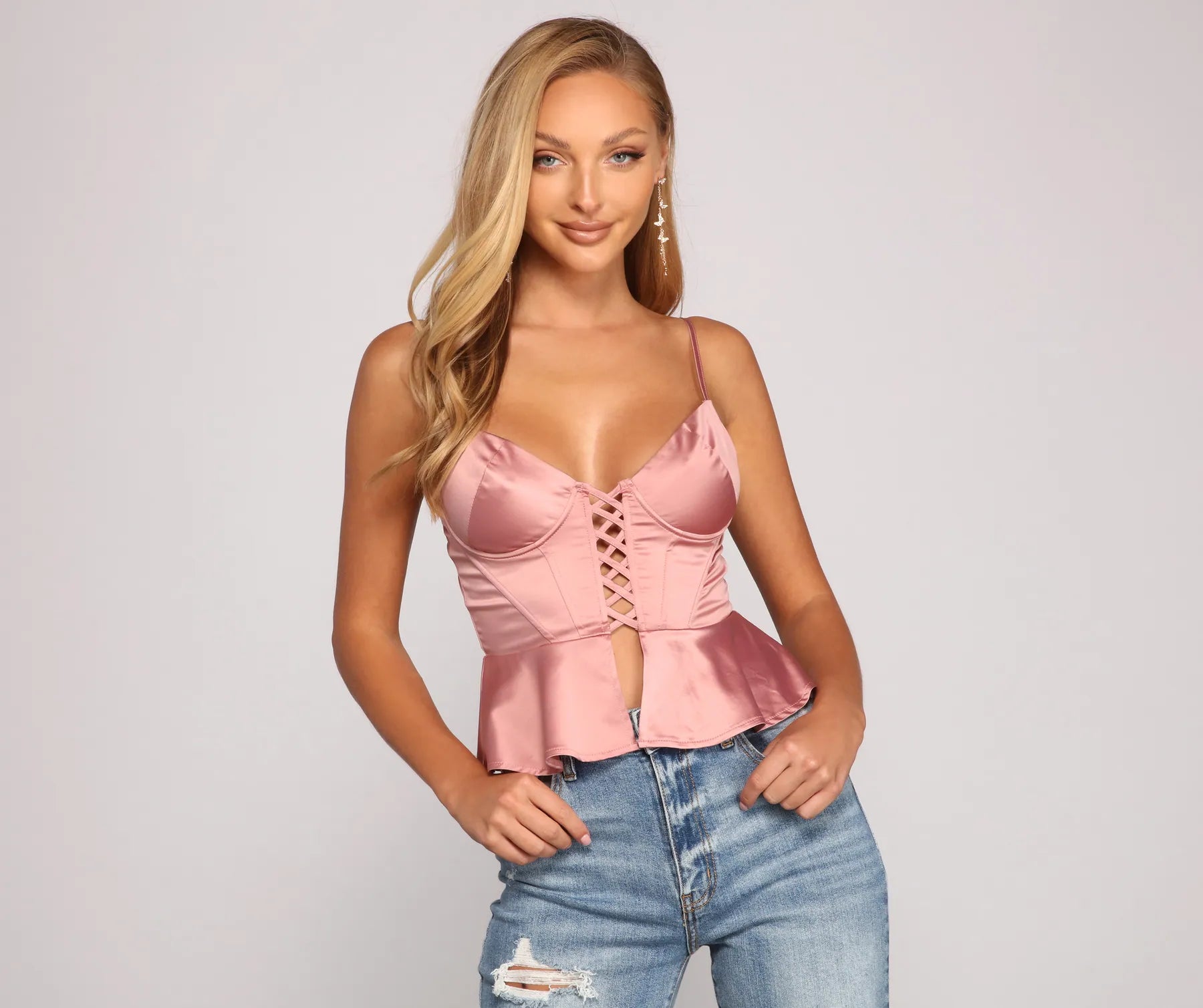 Stunning Sultry Satin Corset Top - Image 5