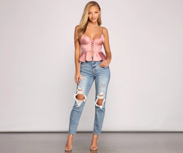 Stunning Sultry Satin Corset Top - Image 8