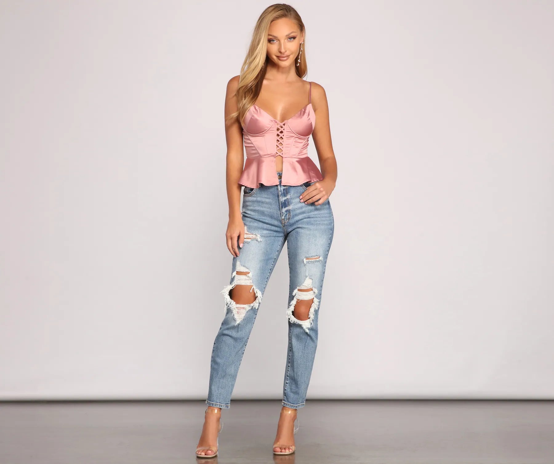 Stunning Sultry Satin Corset Top - Image 8