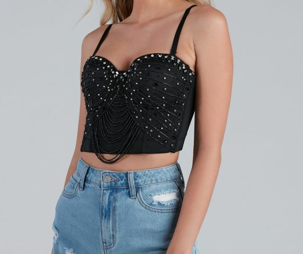 Embellished and Elevated Cropped Bustier - Image 3