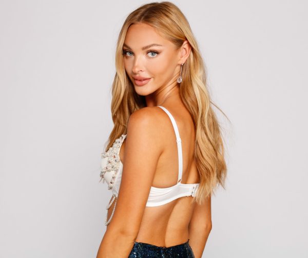 Iconic Glamour Pearl And Rhinestone Bustier - Image 2
