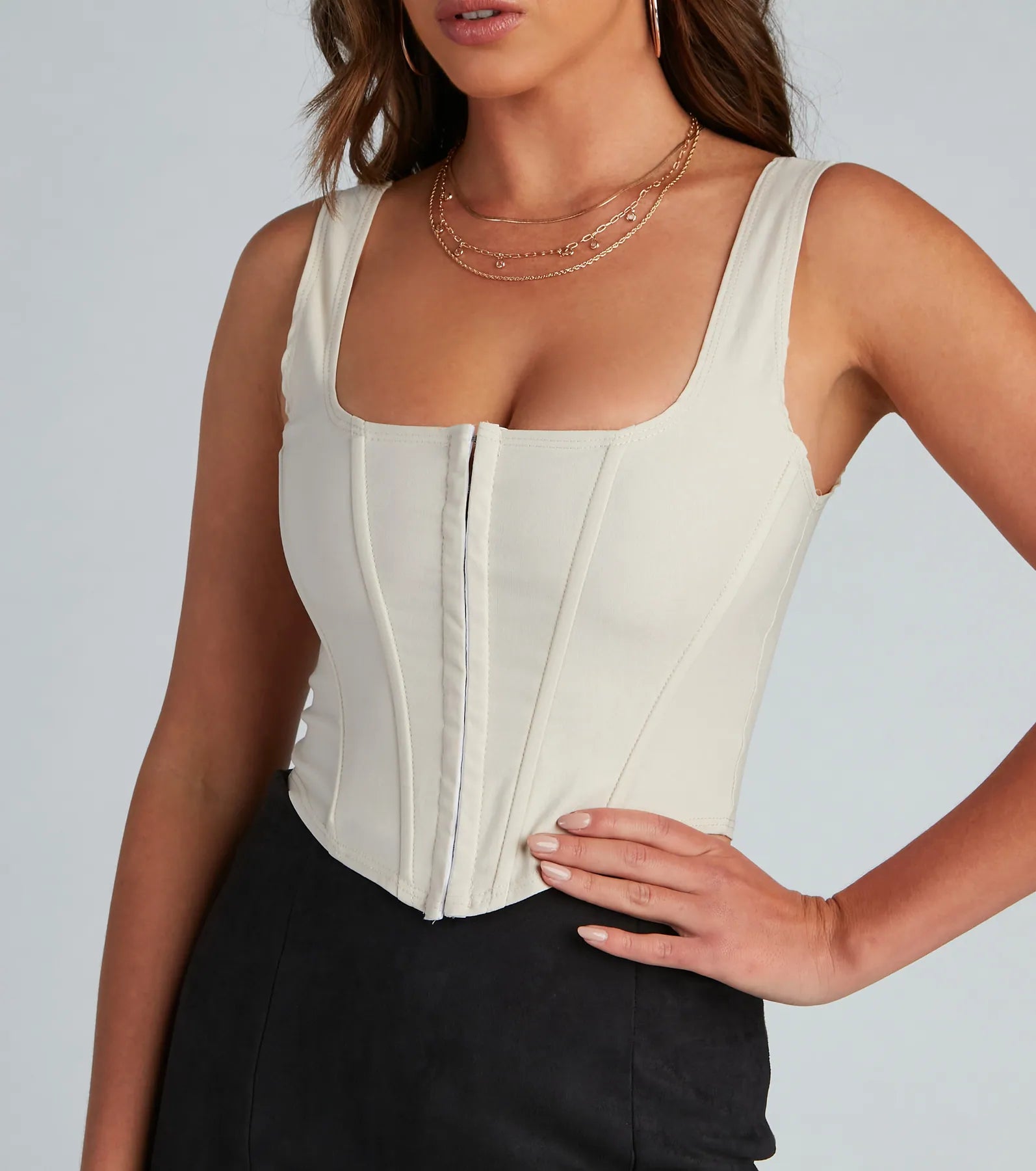 Hook and Eye Corset Crop Top - Image 23