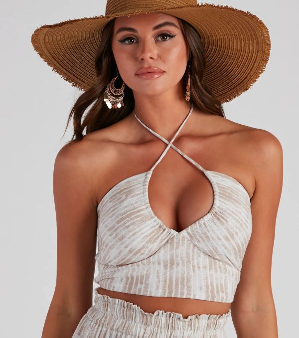 Sangria Please Striped Halter Top - Image 4