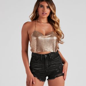 Sassy Chic Open Back Chainmail Top
