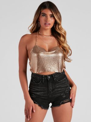 Sassy Chic Open Back Chainmail Top