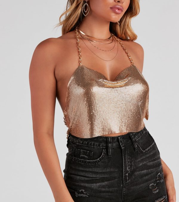 Sassy Chic Open Back Chainmail Top - Image 4