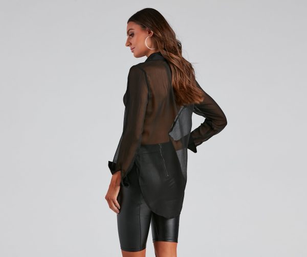 Such A Staple Sheer Button-Up Tunic - Image 8