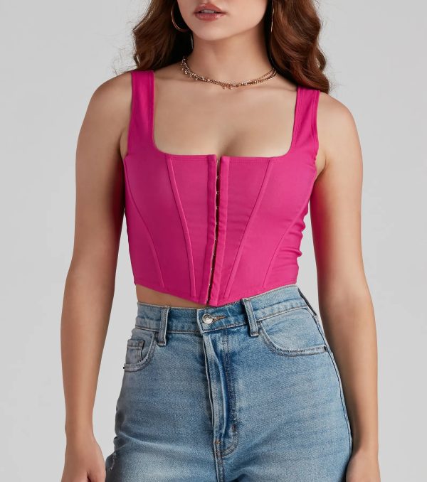 Hook and Eye Corset Crop Top - Image 32