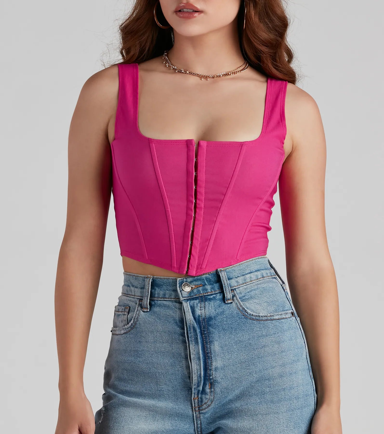 Hook and Eye Corset Crop Top - Image 32