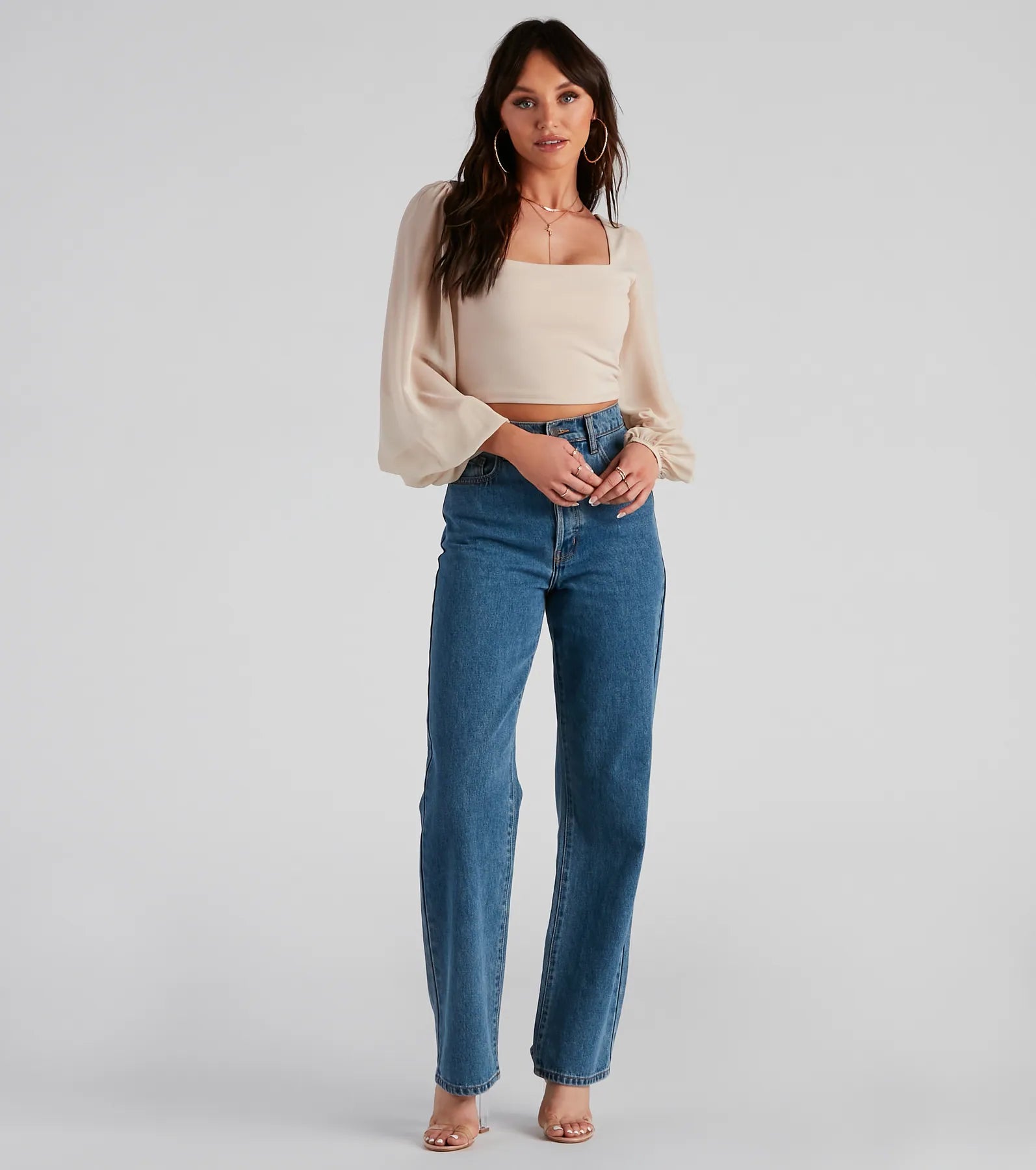 Classy Chic Chiffon Crop Top - Image 10