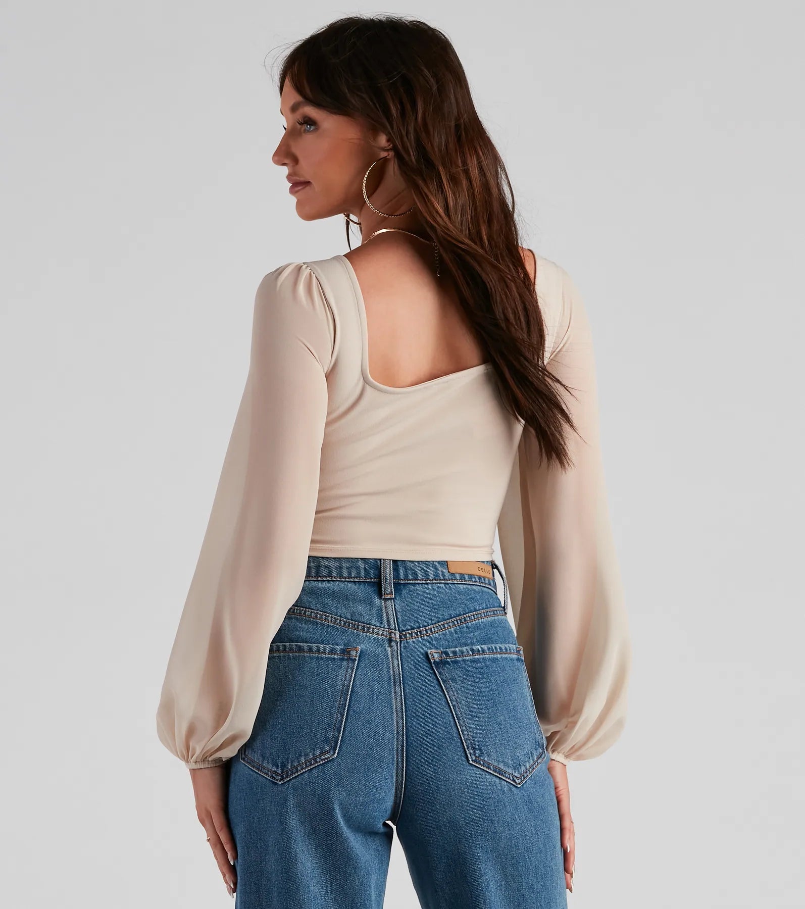 Classy Chic Chiffon Crop Top - Image 11