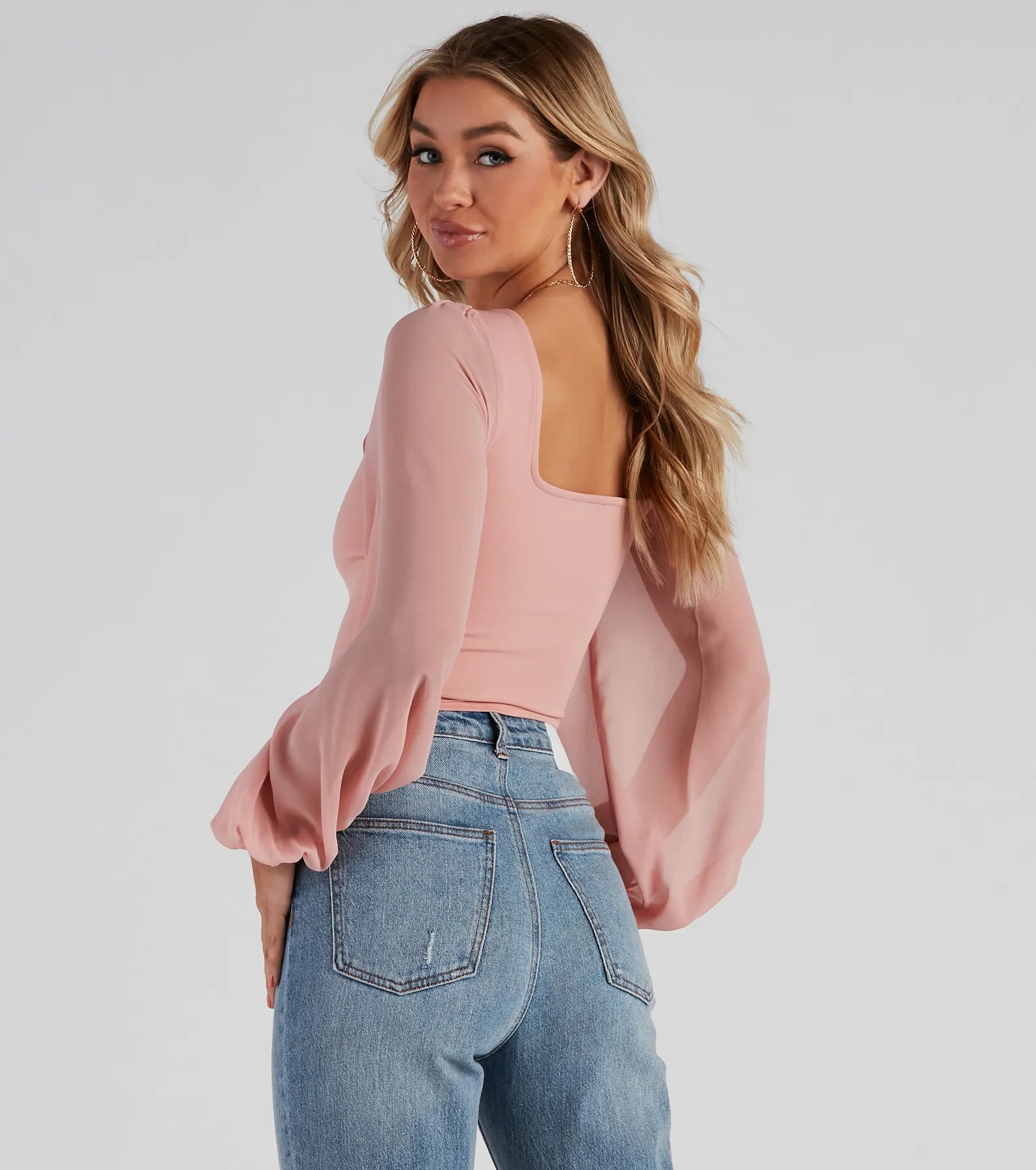 Classy Chic Chiffon Crop Top - Image 6