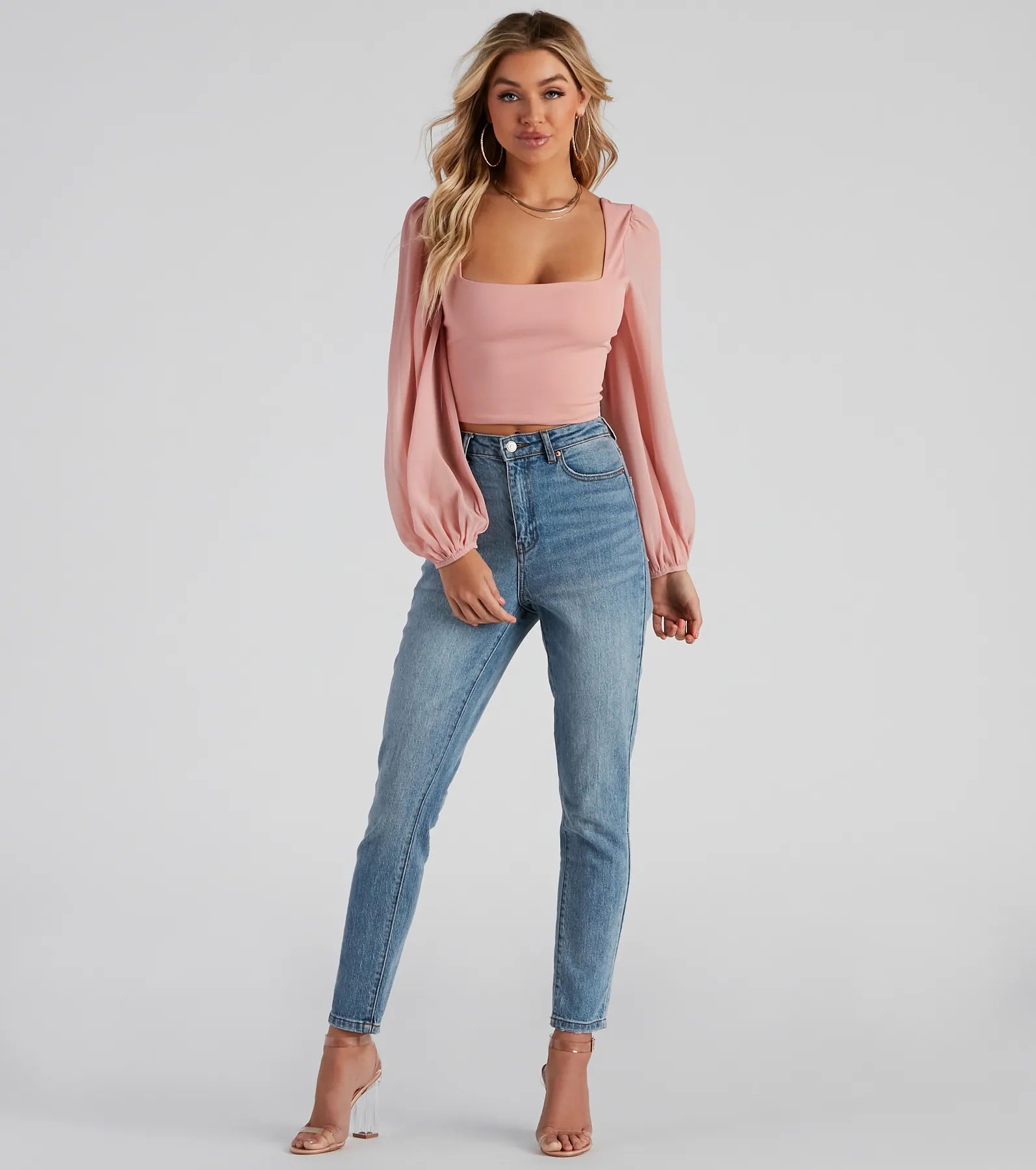 Classy Chic Chiffon Crop Top - Image 7