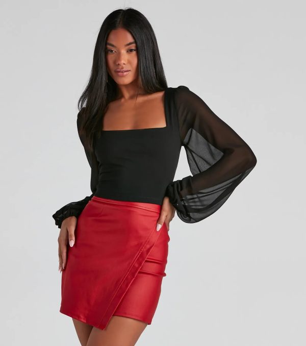 Classy Chic Chiffon Crop Top - Image 13