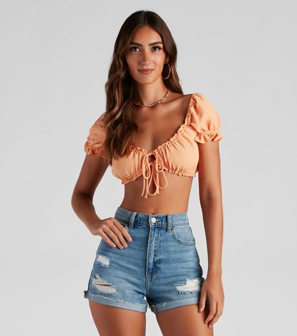 Lovely Day Peasant Crop Top - Image 5