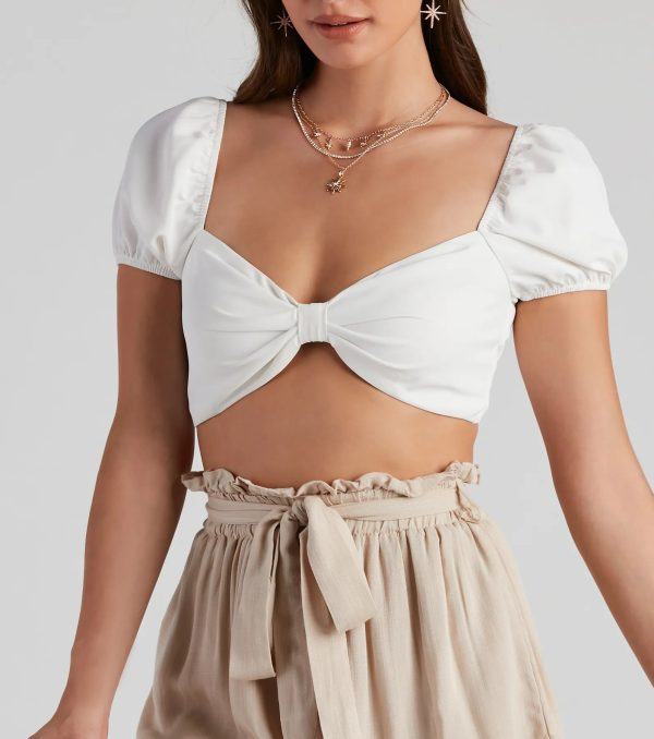 Life's Sweet Puff Sleeve Tie Top - Image 8