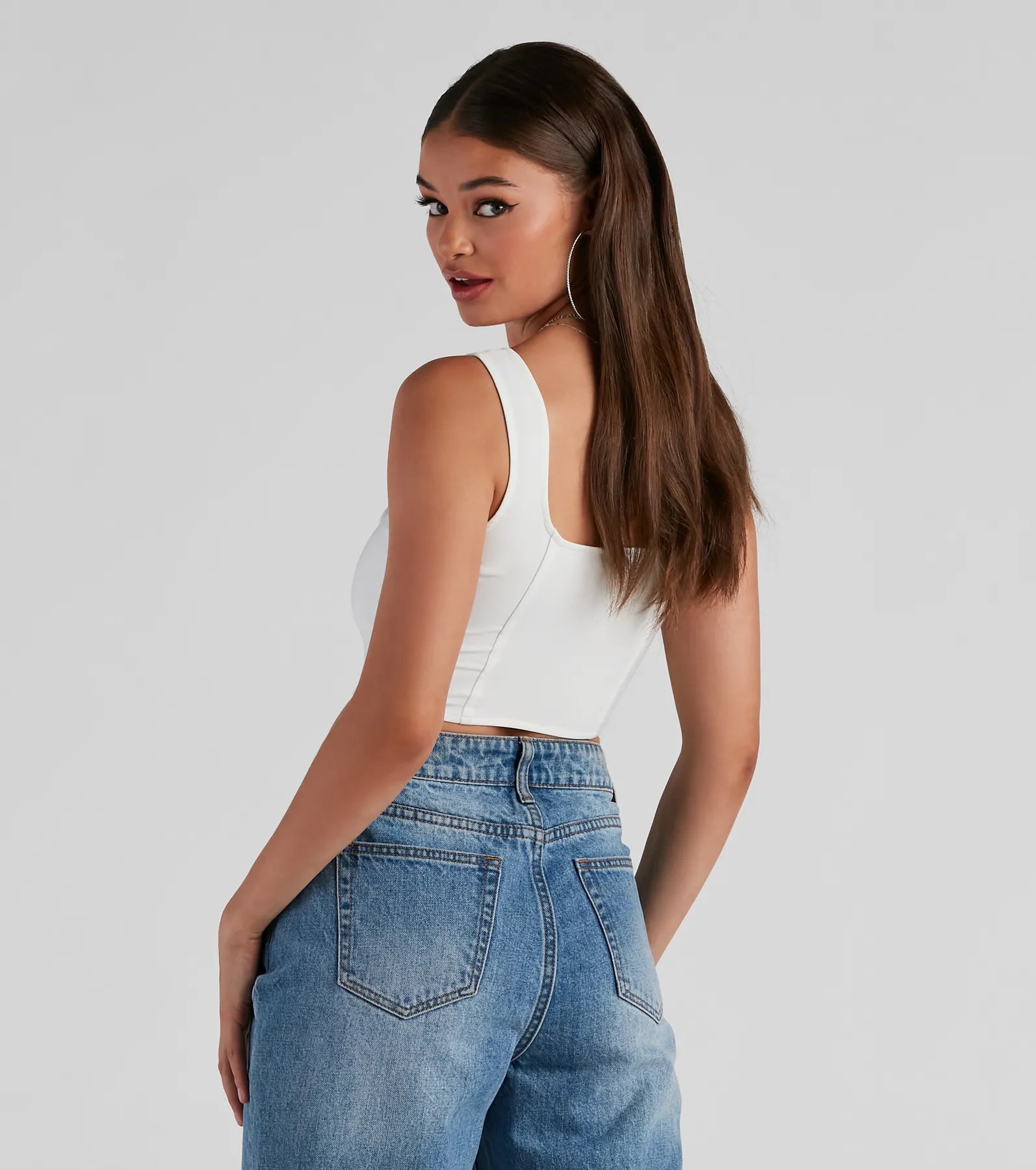 All Day Play Lace-Up Tank Crop Top - Image 2