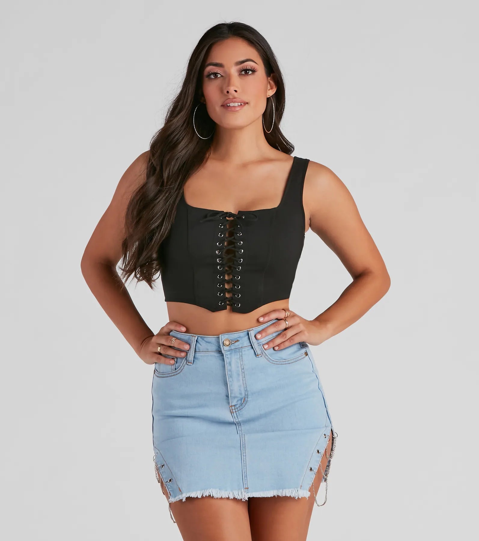 All Day Play Lace-Up Tank Crop Top - Image 5
