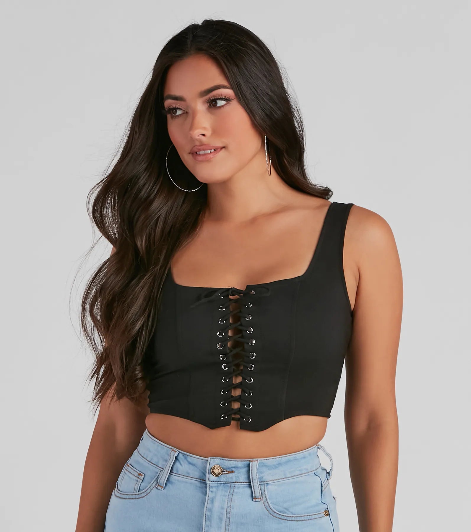 All Day Play Lace-Up Tank Crop Top - Image 8