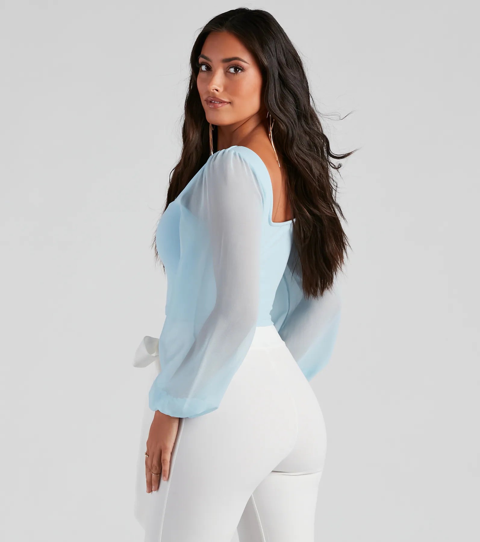 Classy Chic Chiffon Crop Top - Image 18