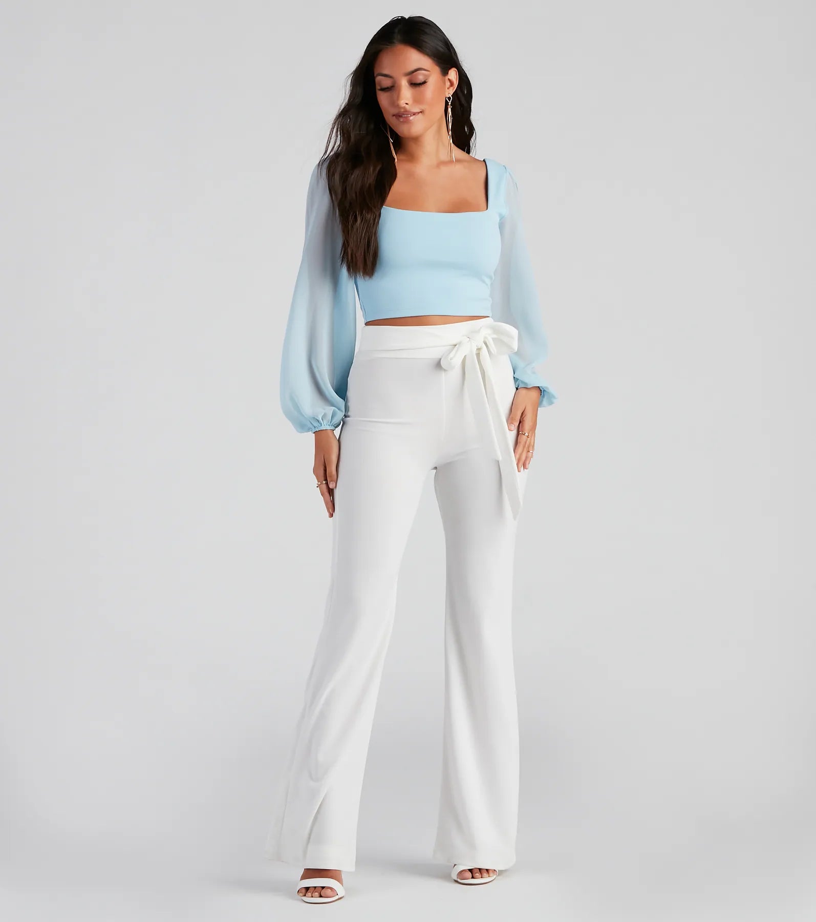 Classy Chic Chiffon Crop Top - Image 19