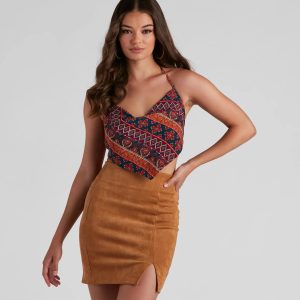 Boho Stunner Printed Scarf Top