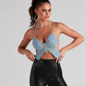 Glam Icon Butterfly Crop Top
