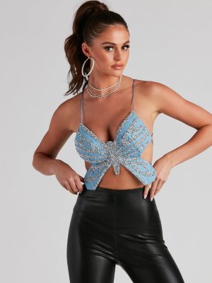 Glam Icon Butterfly Crop Top