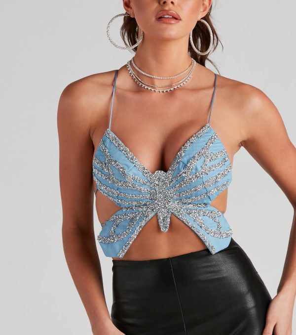 Glam Icon Butterfly Crop Top - Image 4