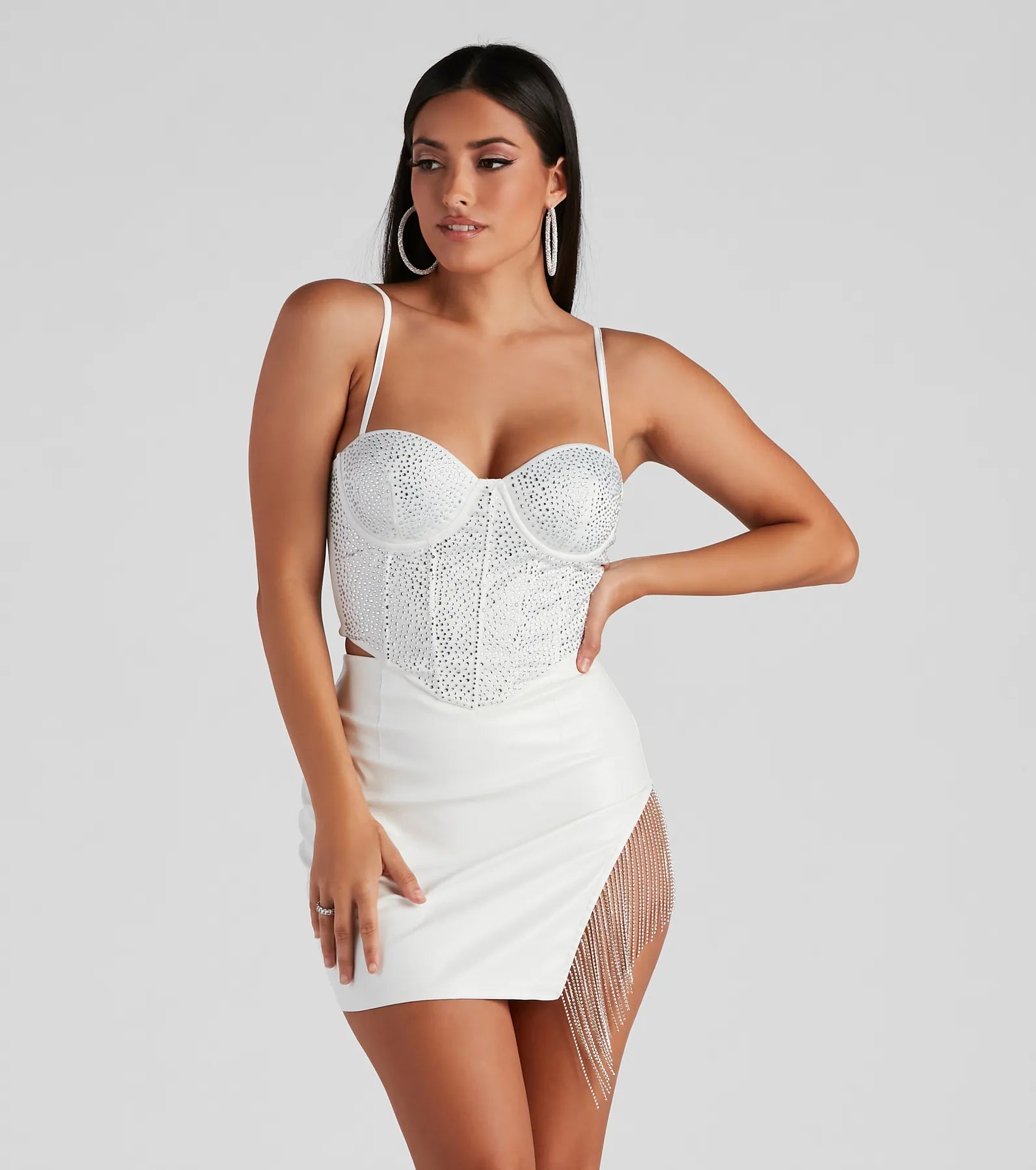 Sparkly Flirt Satin Heatstone Corset - Image 7