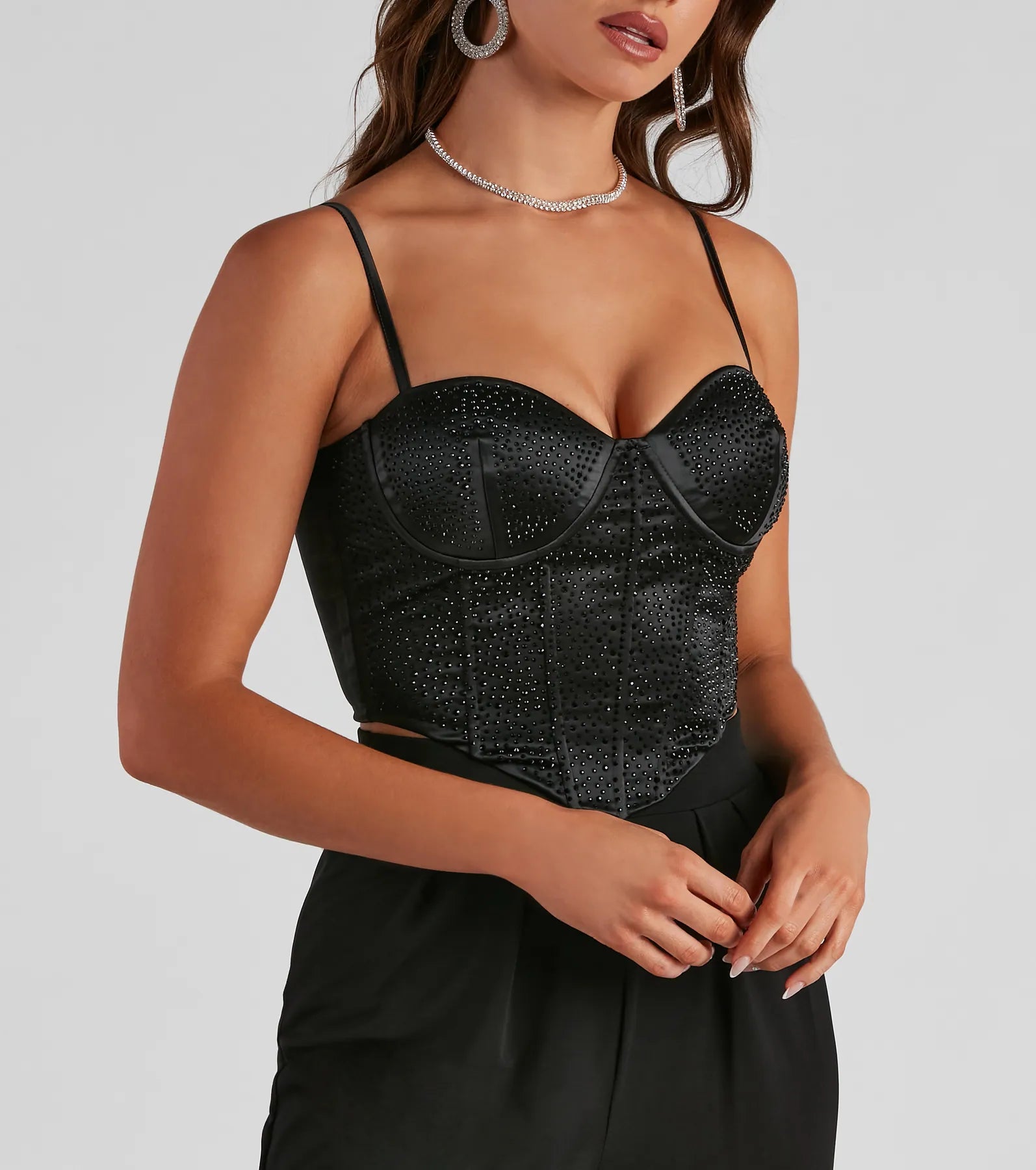 Sparkly Flirt Satin Heatstone Corset - Image 12