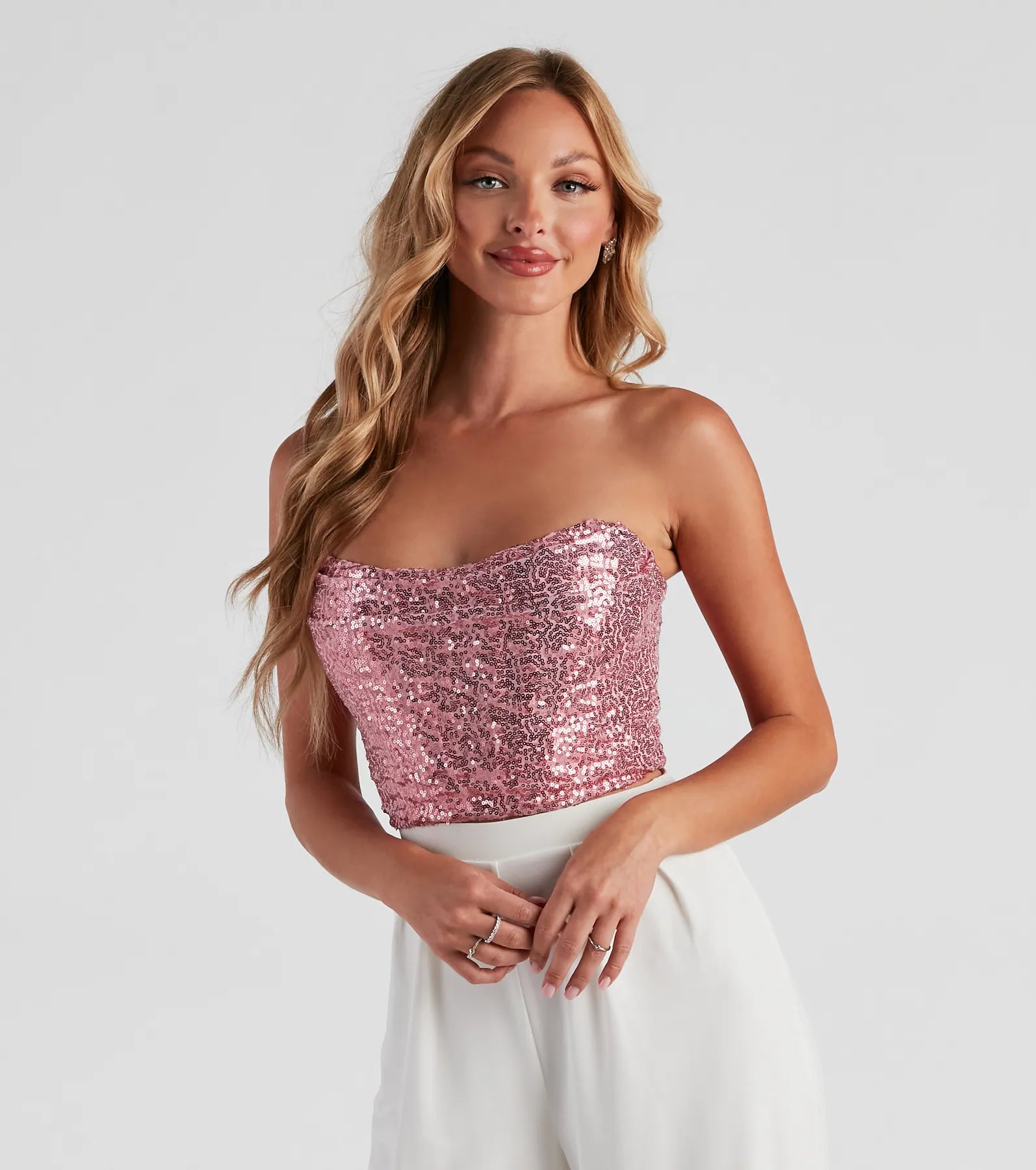 She's Glowing Sequin Corset Top - Image 2