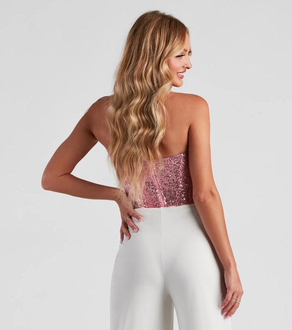 She's Glowing Sequin Corset Top - Image 3