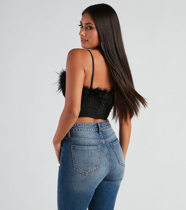 So Fine Marabou Trim Corset - Image 10