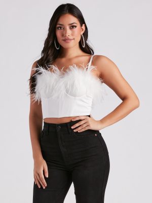 So Fine Marabou Trim Corset