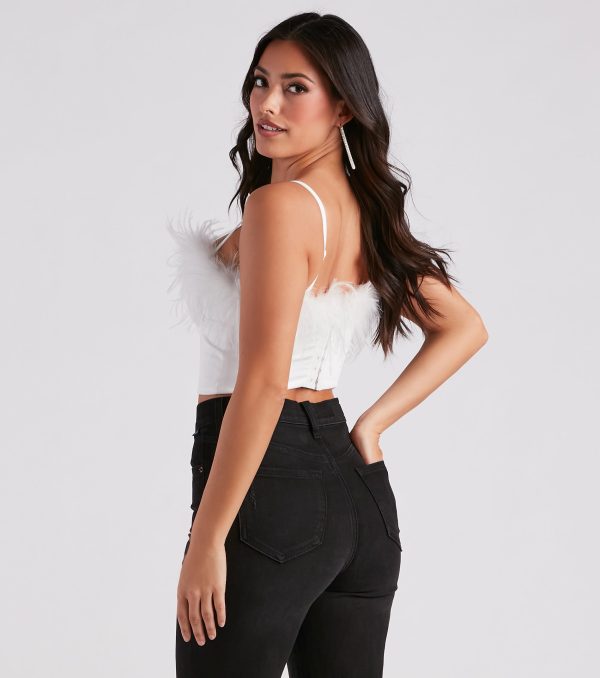 So Fine Marabou Trim Corset - Image 2