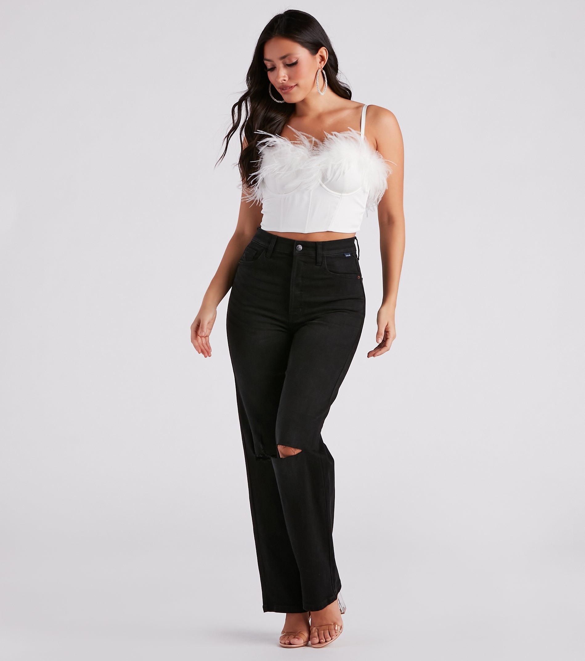 So Fine Marabou Trim Corset - Image 3