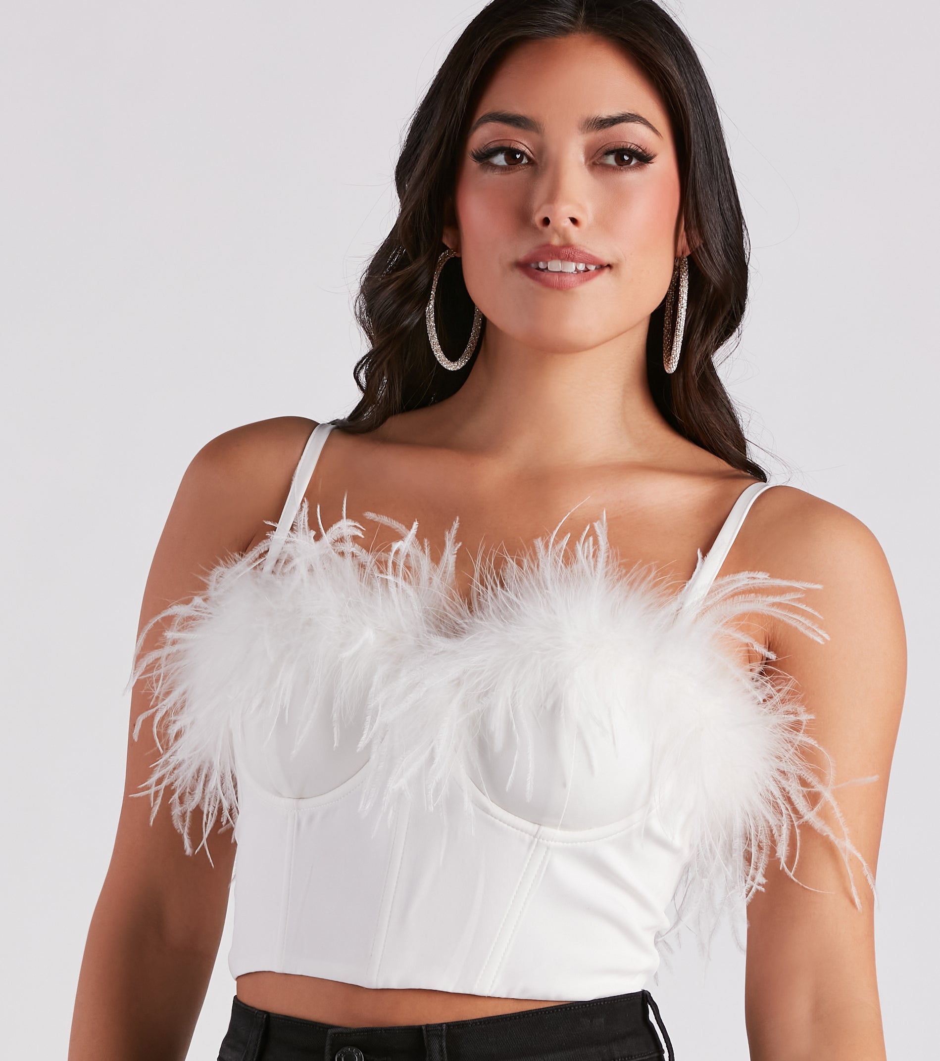 So Fine Marabou Trim Corset - Image 4