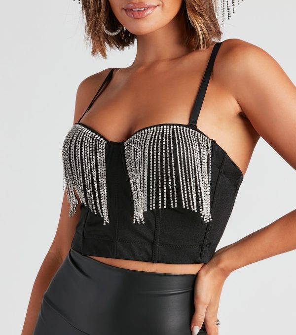 Night Glow Rhinestone Fringe Corset - Image 8