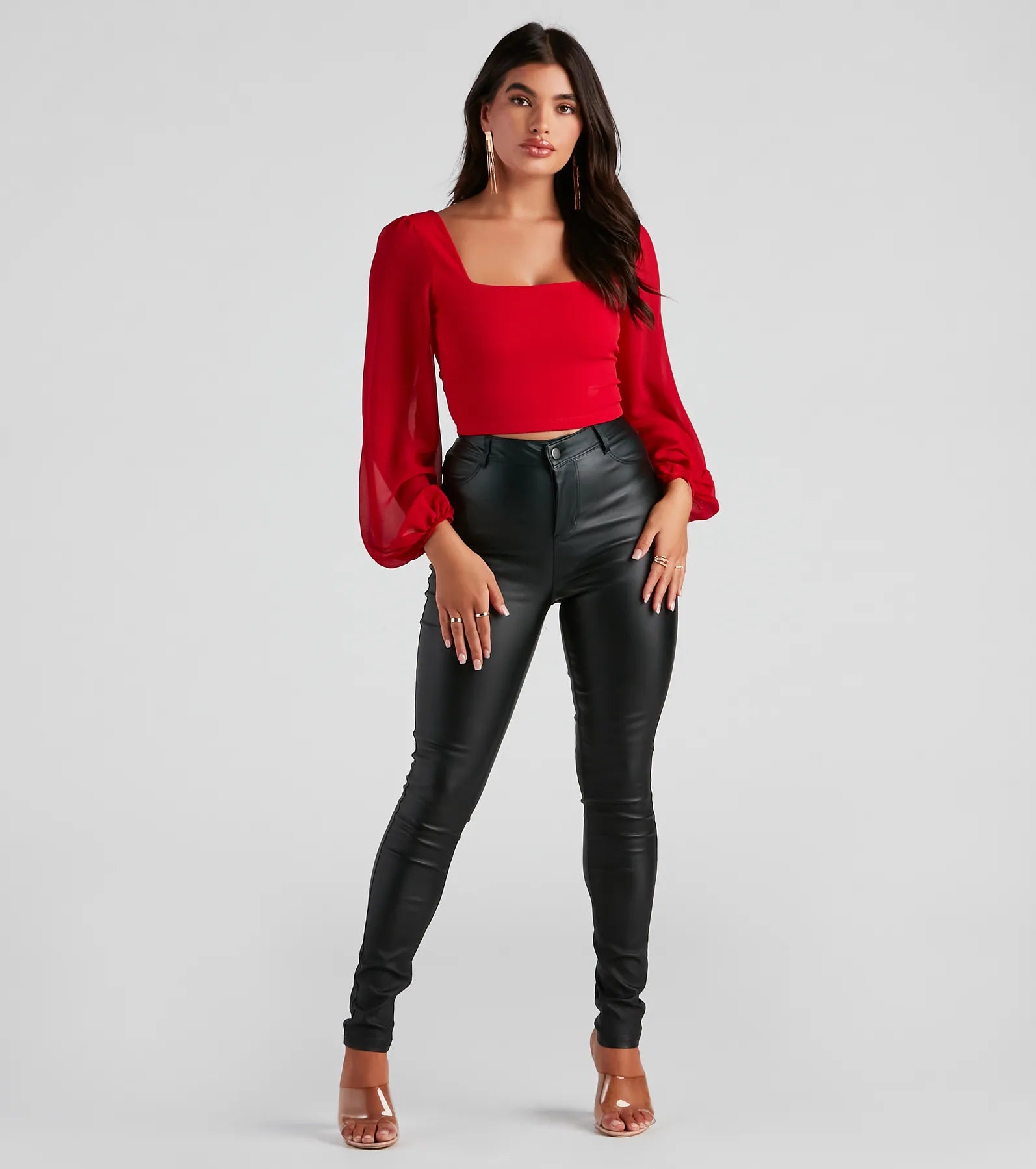 Classy Chic Chiffon Crop Top - Image 23