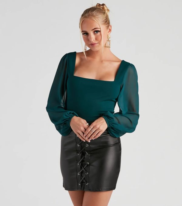 Classy Chic Chiffon Crop Top - Image 29