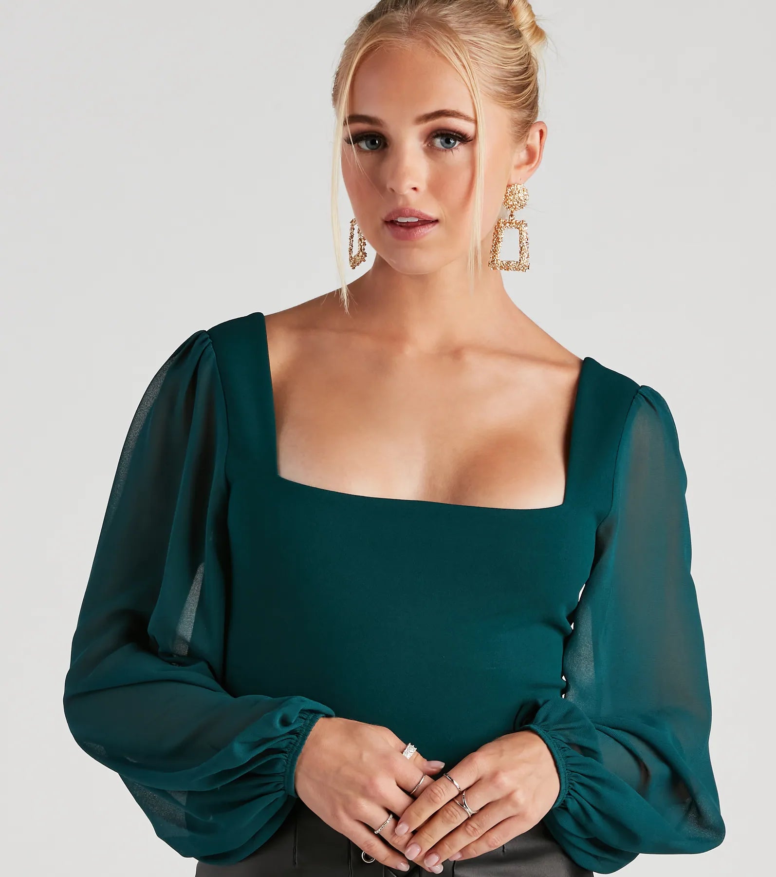 Classy Chic Chiffon Crop Top - Image 32