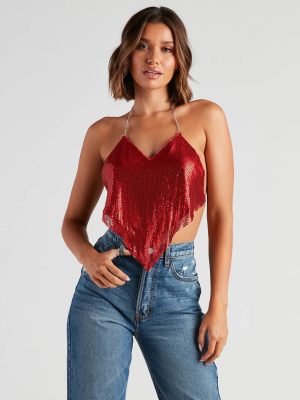 Glam Fantasy Chainmail Halter Top