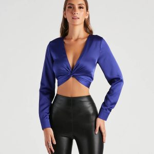 Smooth Like Satin Twist Crop Top