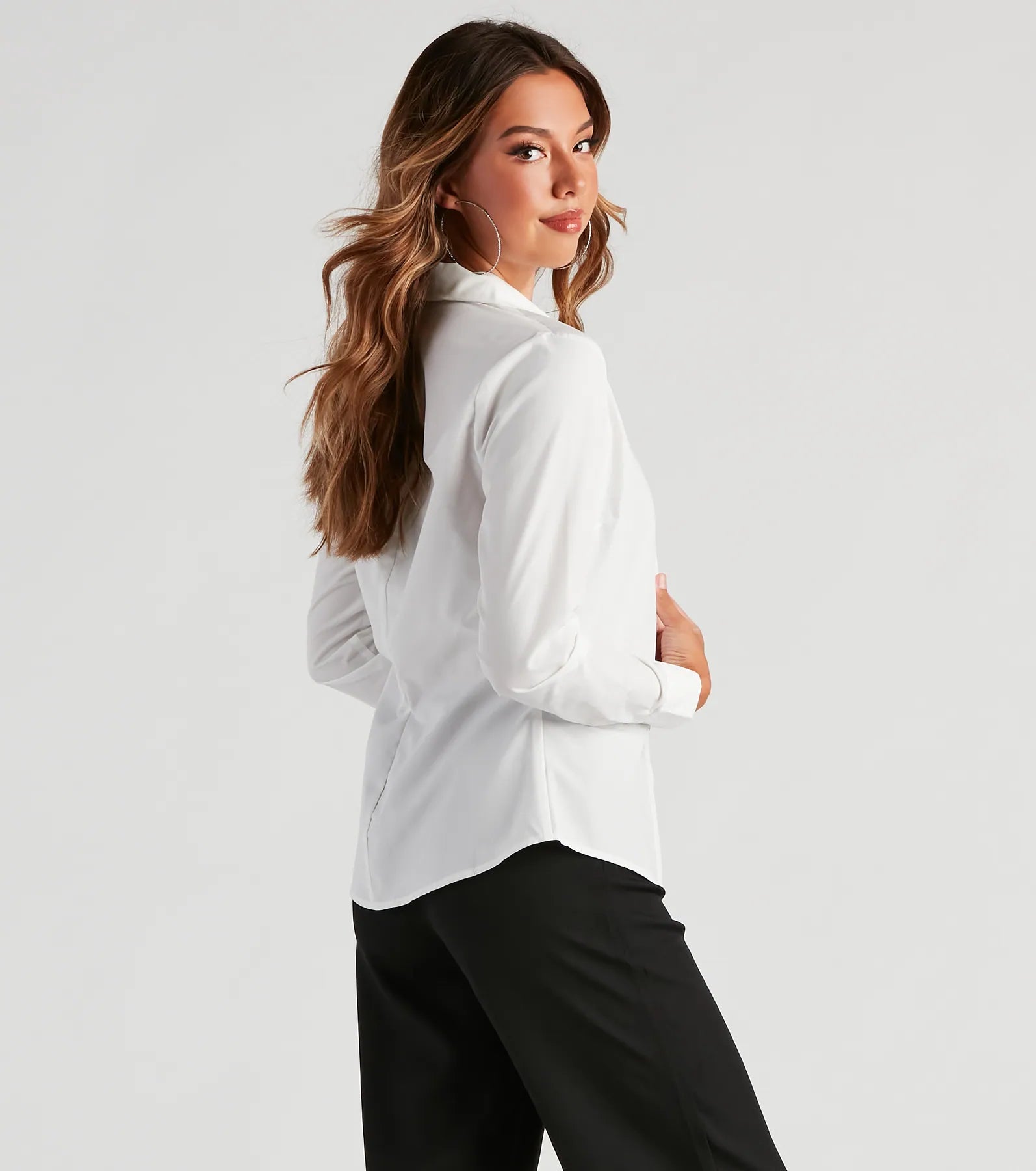 Polished Classic Button Down Top - Image 4