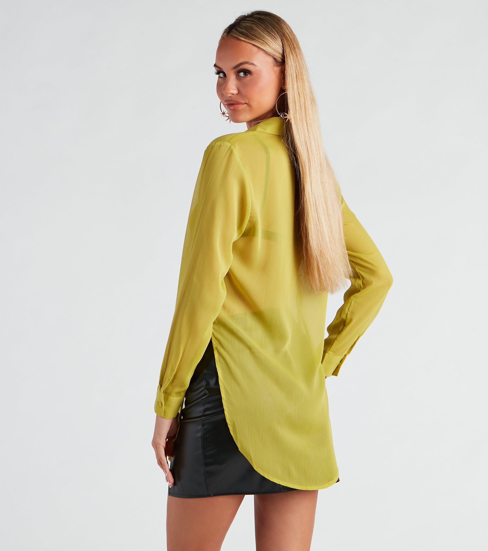 Such A Staple Sheer Button-Up Tunic - Image 16
