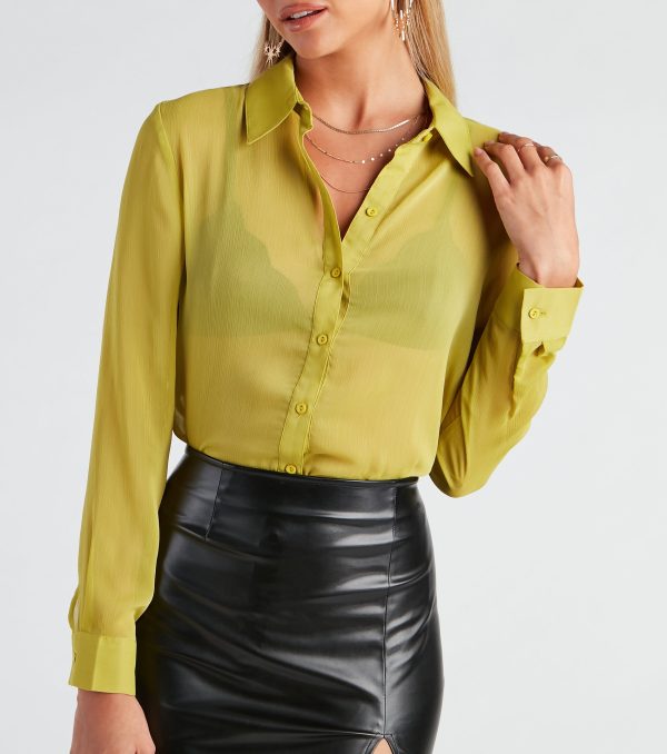 Such A Staple Sheer Button-Up Tunic - Image 18